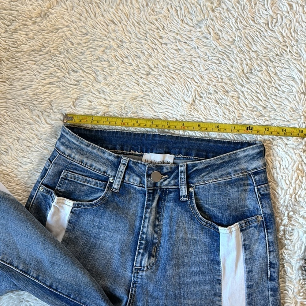 Hayden Stretch Snap Contrast Panel Jeans Size Small - Picture 9 of 15